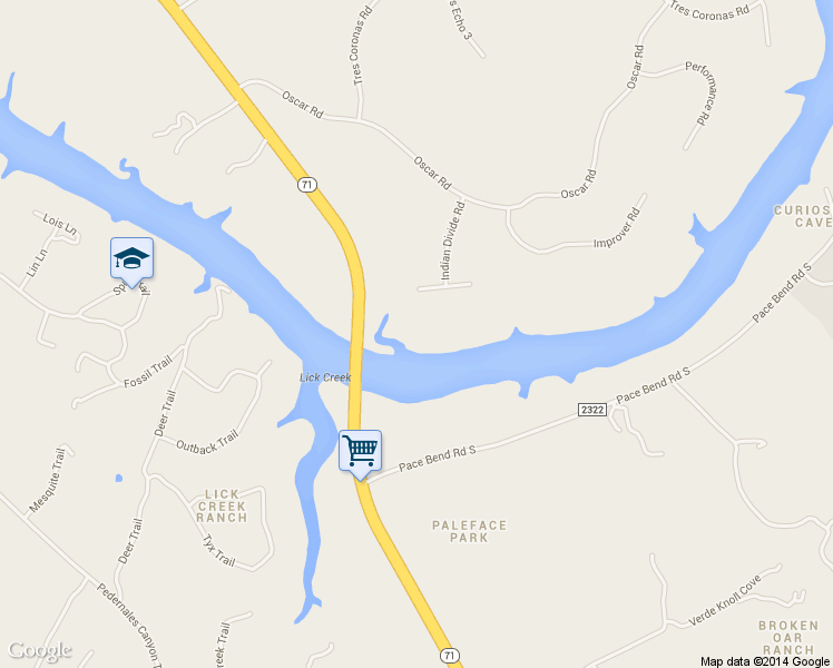 map of restaurants, bars, coffee shops, grocery stores, and more near 23621 Indian Divide Cove in Spicewood