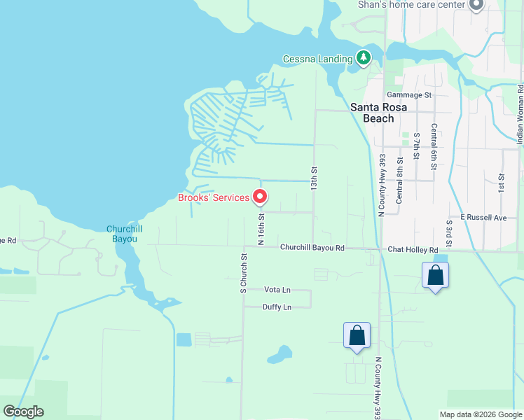 map of restaurants, bars, coffee shops, grocery stores, and more near 90 18th Street in Santa Rosa Beach
