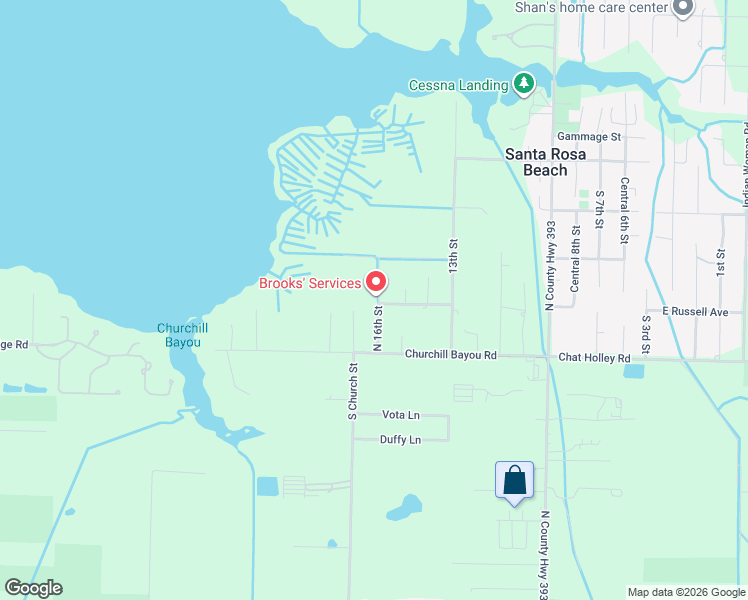 map of restaurants, bars, coffee shops, grocery stores, and more near 11 North 16th Street in Santa Rosa Beach