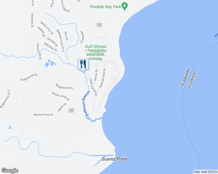 map of restaurants, bars, coffee shops, grocery stores, and more near 2119 Club House Drive in Lillian