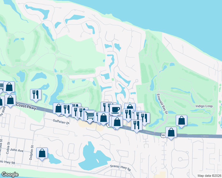 map of restaurants, bars, coffee shops, grocery stores, and more near 278 Ketch Court in Destin