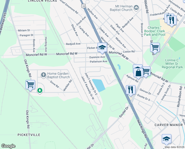 map of restaurants, bars, coffee shops, grocery stores, and more near 5952 Charles D Evers Drive in Jacksonville