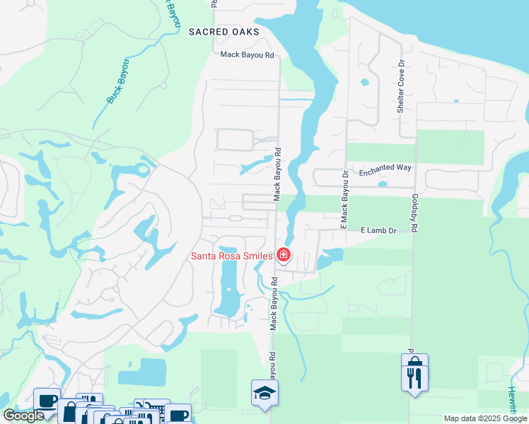 map of restaurants, bars, coffee shops, grocery stores, and more near 61 Jackson's Run in Santa Rosa Beach