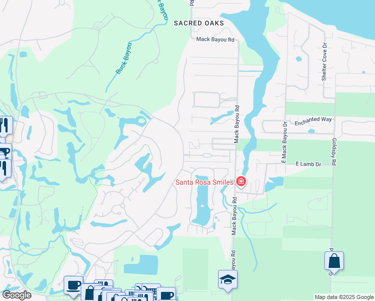 map of restaurants, bars, coffee shops, grocery stores, and more near 2497 Bungalo Lane in Destin