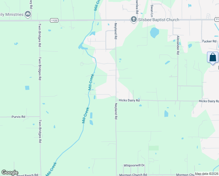 map of restaurants, bars, coffee shops, grocery stores, and more near 2231 Neyland Road in Silsbee
