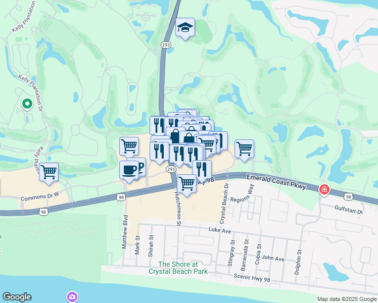 map of restaurants, bars, coffee shops, grocery stores, and more near 4220 Legendary Drive in Destin