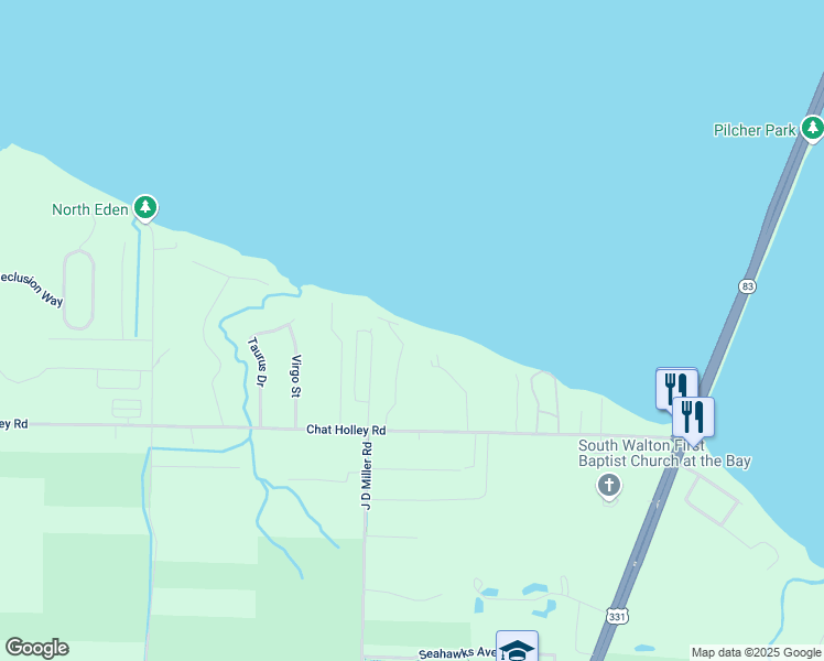 map of restaurants, bars, coffee shops, grocery stores, and more near 236 Huck N Toms Road in Santa Rosa Beach