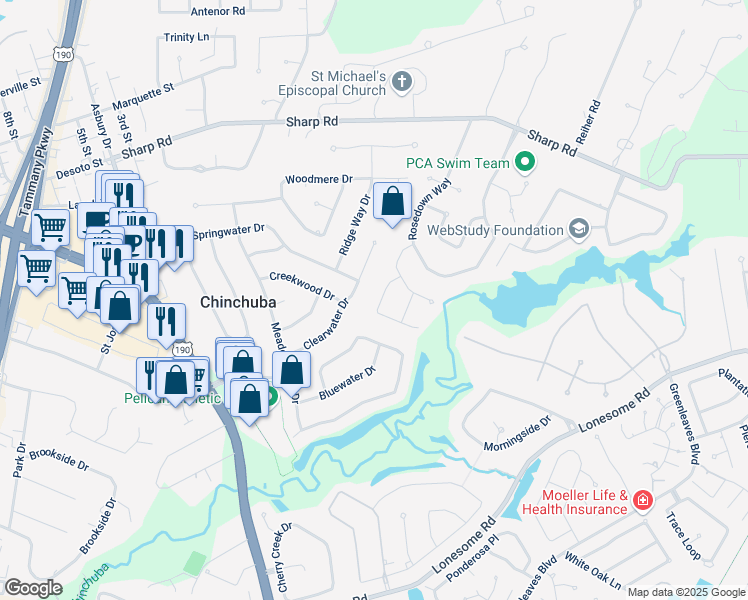 map of restaurants, bars, coffee shops, grocery stores, and more near 28 Kramer Pl in Mandeville