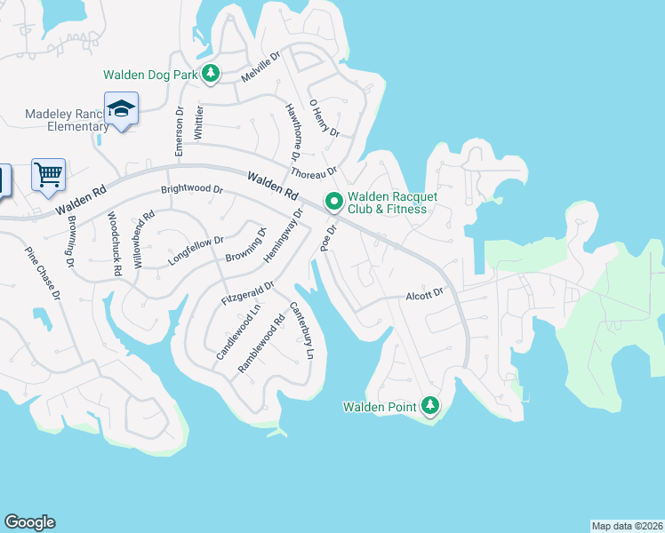 map of restaurants, bars, coffee shops, grocery stores, and more near 3226 Poe Drive in Montgomery