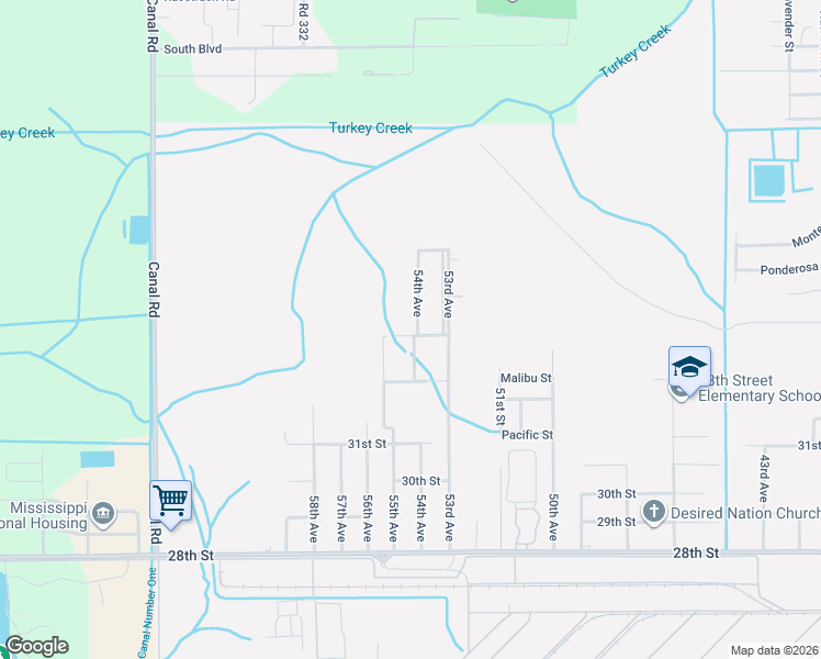 map of restaurants, bars, coffee shops, grocery stores, and more near 3401 54th Avenue in Gulfport