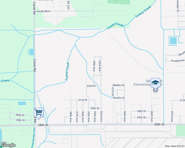 map of restaurants, bars, coffee shops, grocery stores, and more near 3320 54th Avenue in Gulfport