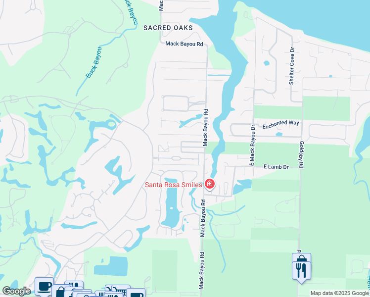map of restaurants, bars, coffee shops, grocery stores, and more near 61 Jackson's Run in Santa Rosa Beach