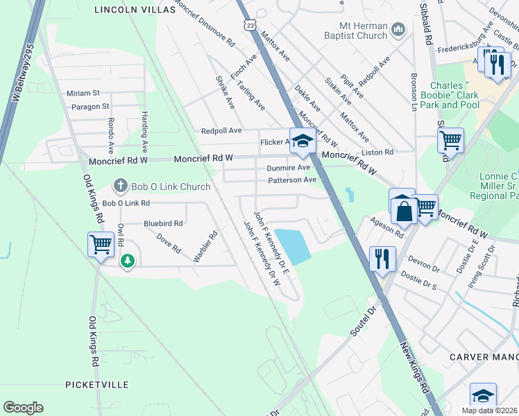 map of restaurants, bars, coffee shops, grocery stores, and more near 5989 Charles D Evers Drive in Jacksonville