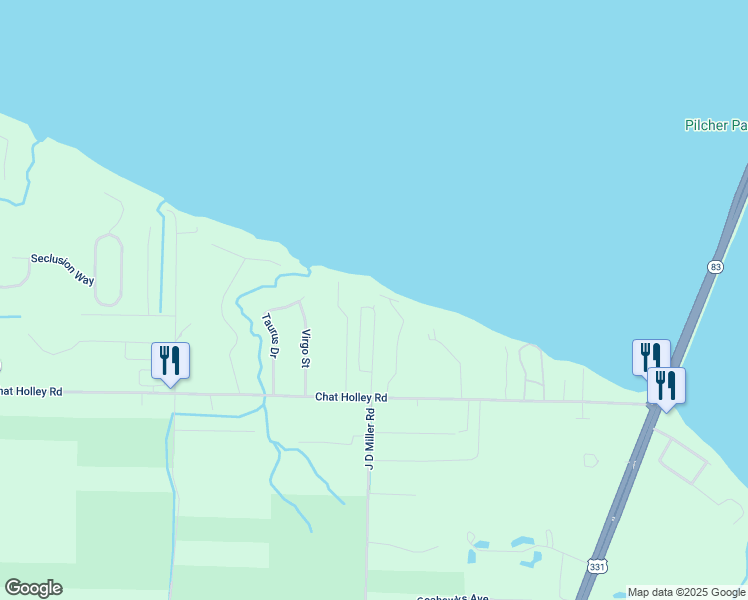 map of restaurants, bars, coffee shops, grocery stores, and more near 1676 J D Miller Road in Santa Rosa Beach