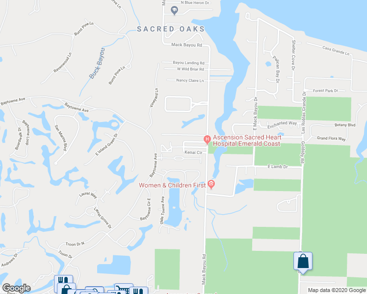 map of restaurants, bars, coffee shops, grocery stores, and more near 61 Jackson's Run in Santa Rosa Beach