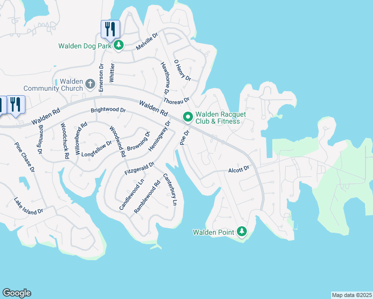 map of restaurants, bars, coffee shops, grocery stores, and more near 3238 Poe Drive in Montgomery