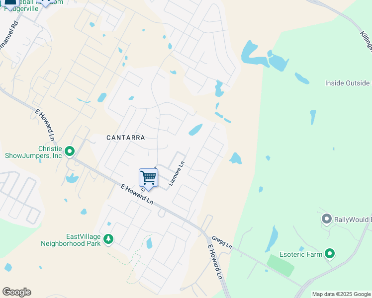 map of restaurants, bars, coffee shops, grocery stores, and more near 13417 O'Rourke Drive in Pflugerville