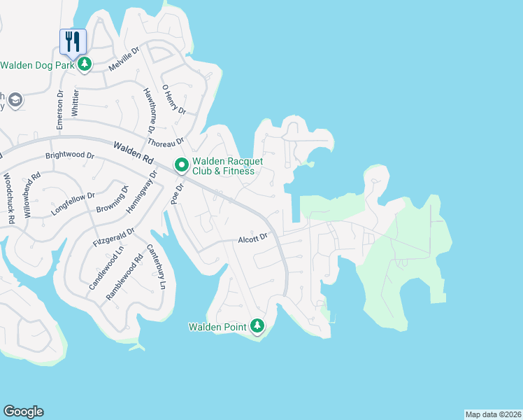 map of restaurants, bars, coffee shops, grocery stores, and more near 11507 Walden Road in Montgomery