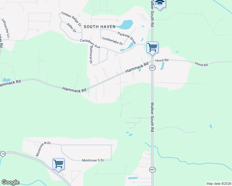 map of restaurants, bars, coffee shops, grocery stores, and more near 22331 Achord Road in Denham Springs