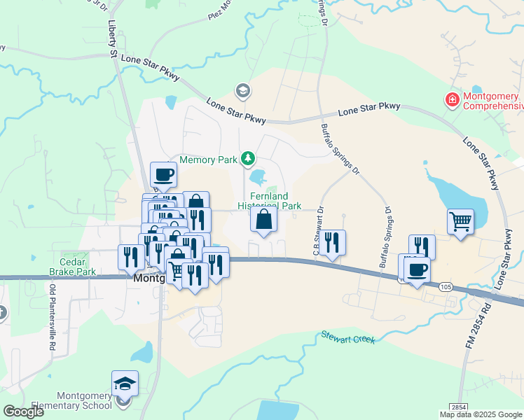 map of restaurants, bars, coffee shops, grocery stores, and more near 735 Clepper Drive in Montgomery