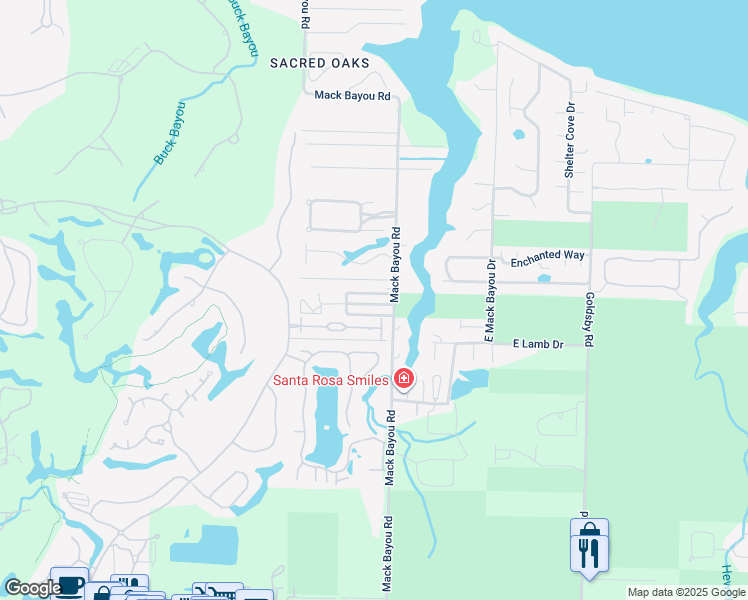map of restaurants, bars, coffee shops, grocery stores, and more near 50 Jacksons Run in Santa Rosa Beach