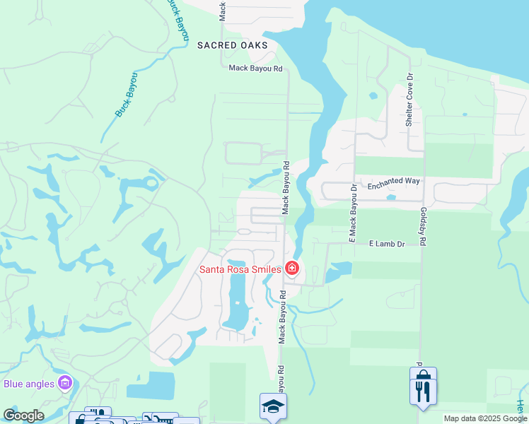 map of restaurants, bars, coffee shops, grocery stores, and more near 72 Jacksons Run in Santa Rosa Beach