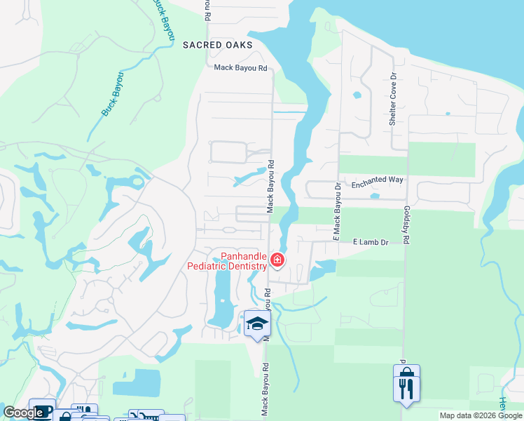 map of restaurants, bars, coffee shops, grocery stores, and more near 61 Jackson's Run in Santa Rosa Beach