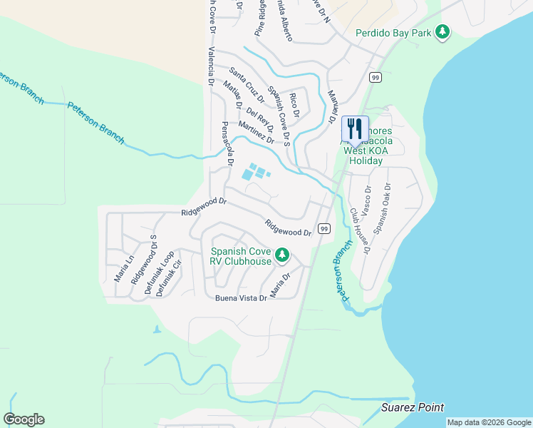 map of restaurants, bars, coffee shops, grocery stores, and more near 1406 Ridgewood Dr in Lillian