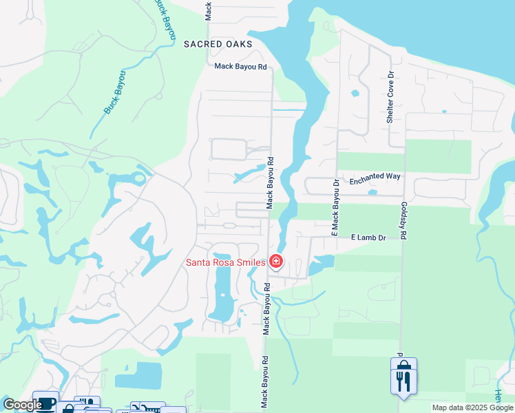 map of restaurants, bars, coffee shops, grocery stores, and more near 61 Jackson's Run in Santa Rosa Beach