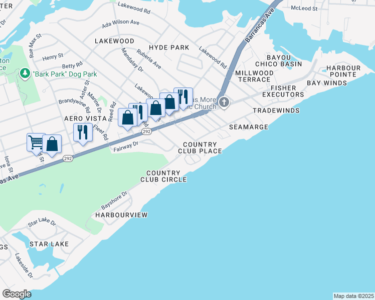 map of restaurants, bars, coffee shops, grocery stores, and more near 3370 Chantarene Drive in Pensacola