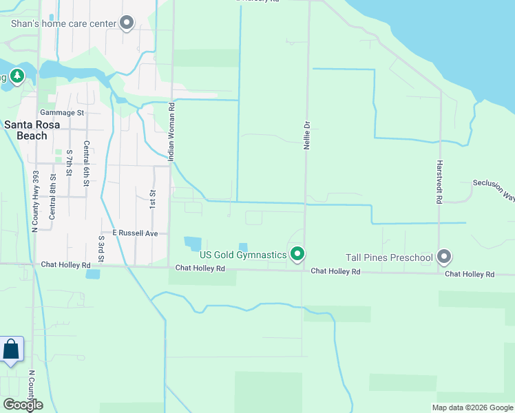 map of restaurants, bars, coffee shops, grocery stores, and more near 2432 Chat Holley Road in Santa Rosa Beach