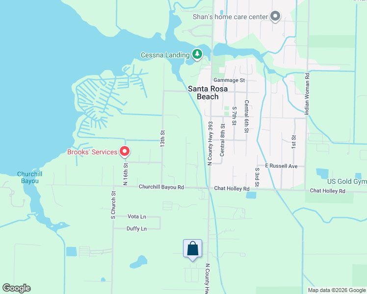 map of restaurants, bars, coffee shops, grocery stores, and more near 207 11th Street in Santa Rosa Beach