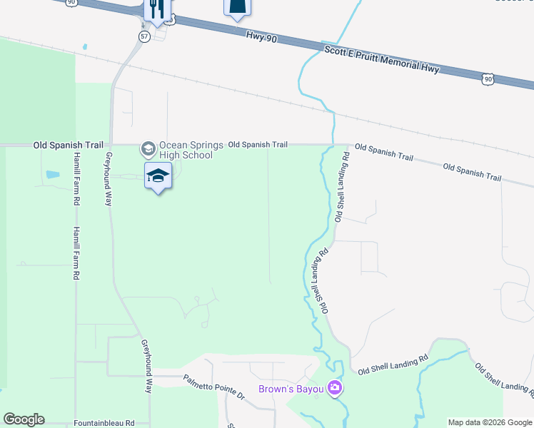 map of restaurants, bars, coffee shops, grocery stores, and more near 3313 Phil Davis Rd in Ocean Springs