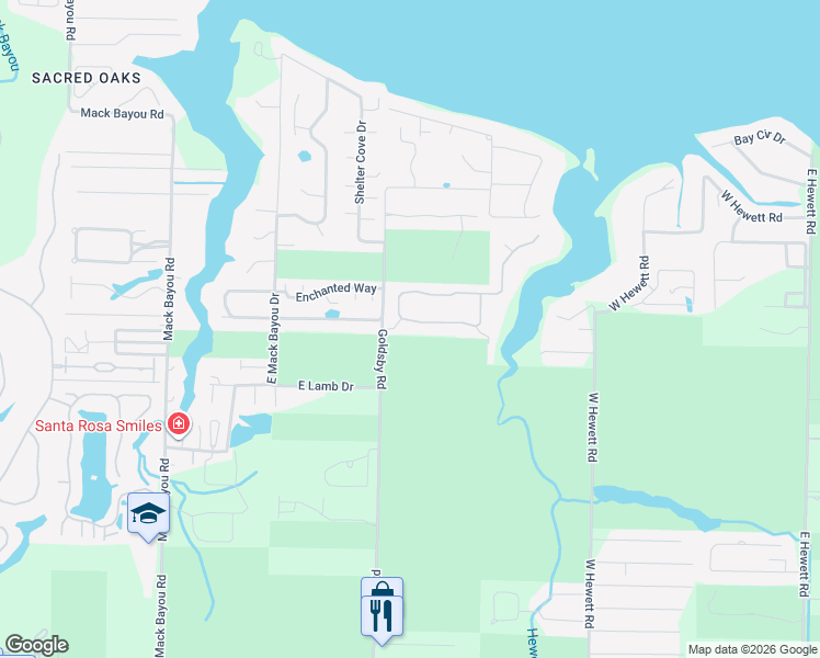 map of restaurants, bars, coffee shops, grocery stores, and more near 22 Grand Flora Way in Santa Rosa Beach