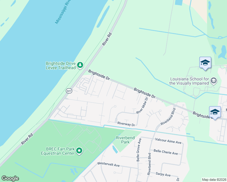 map of restaurants, bars, coffee shops, grocery stores, and more near 3640 Christina Avenue in Baton Rouge