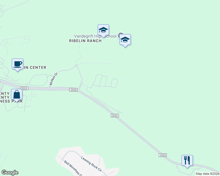 map of restaurants, bars, coffee shops, grocery stores, and more near 9716 Ranch Road 2222 in Austin