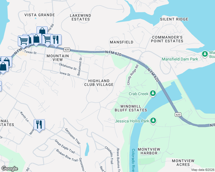 map of restaurants, bars, coffee shops, grocery stores, and more near 3713 Highland Drive in Austin