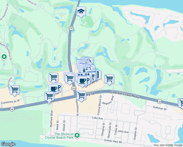 map of restaurants, bars, coffee shops, grocery stores, and more near 4000 Legendary Drive in Destin