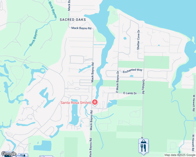 map of restaurants, bars, coffee shops, grocery stores, and more near 1120 Mack Bayou Road in Santa Rosa Beach
