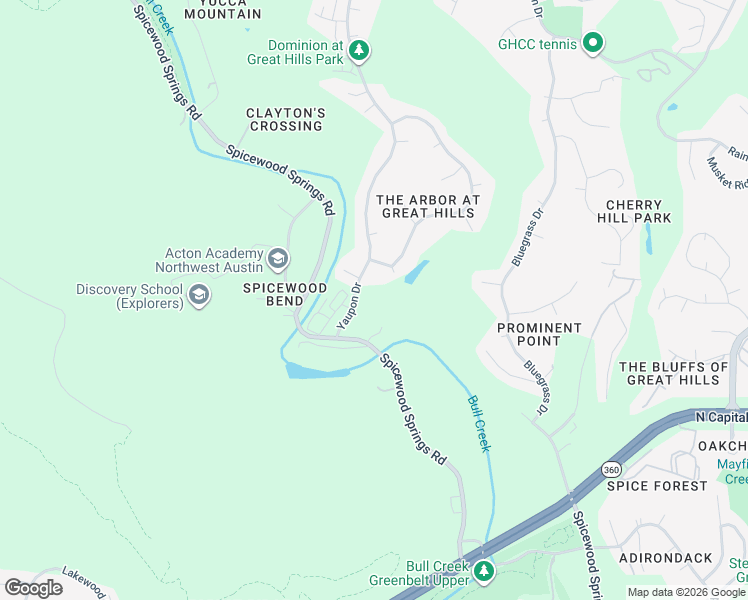 map of restaurants, bars, coffee shops, grocery stores, and more near 6105 Greyfeather Drive in Austin