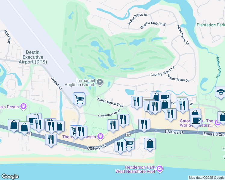 map of restaurants, bars, coffee shops, grocery stores, and more near 4000 Drifting Sand Trail in Destin