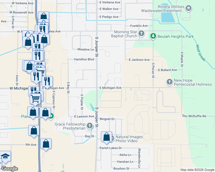map of restaurants, bars, coffee shops, grocery stores, and more near 100 Summerfield Dr in Foley