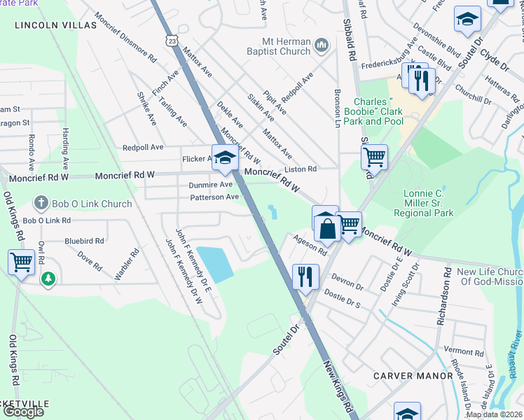 map of restaurants, bars, coffee shops, grocery stores, and more near in Jacksonville