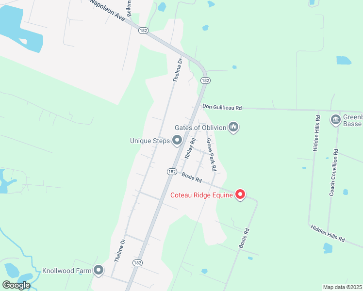 map of restaurants, bars, coffee shops, grocery stores, and more near 136 David Dr in Arnaudville