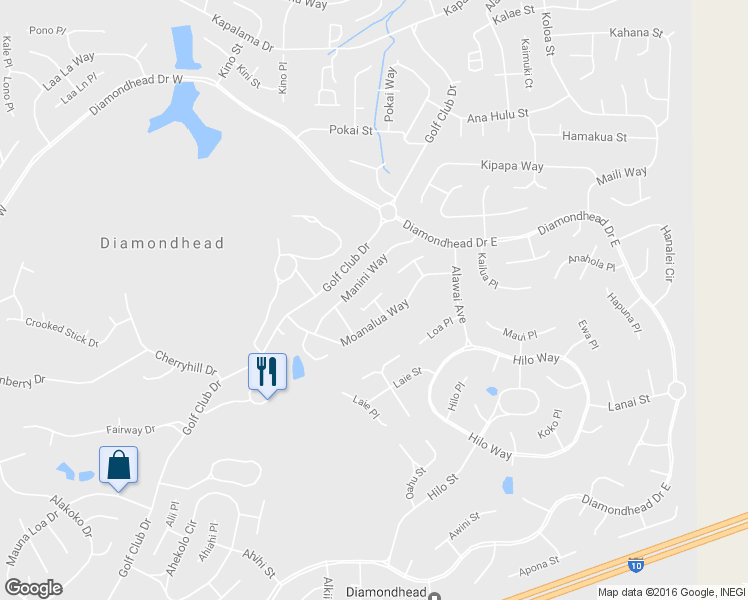 map of restaurants, bars, coffee shops, grocery stores, and more near 4708 Mamalu Place in Diamondhead