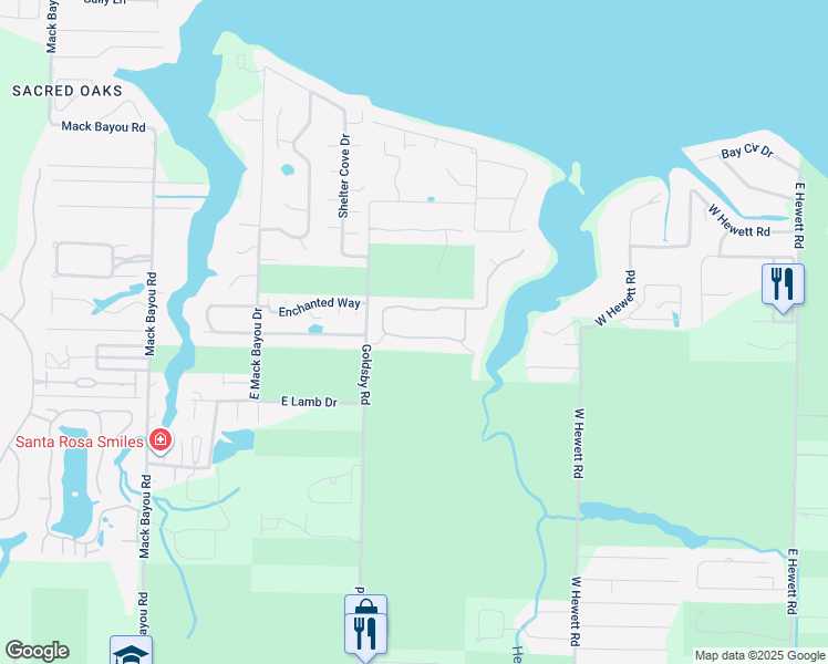 map of restaurants, bars, coffee shops, grocery stores, and more near 69 Grand Flora Way in Santa Rosa Beach
