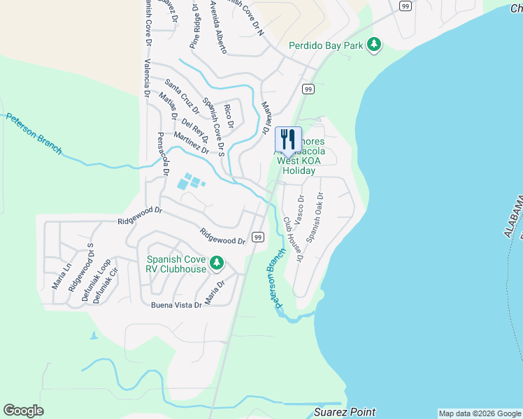 map of restaurants, bars, coffee shops, grocery stores, and more near 1498 Rio Cir in Lillian