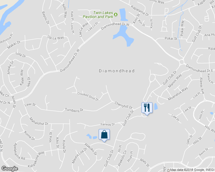 map of restaurants, bars, coffee shops, grocery stores, and more near 7526 Cherry Hill Drive in Diamondhead