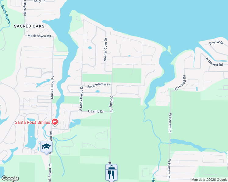 map of restaurants, bars, coffee shops, grocery stores, and more near 120 Botany Boulevard in Santa Rosa Beach