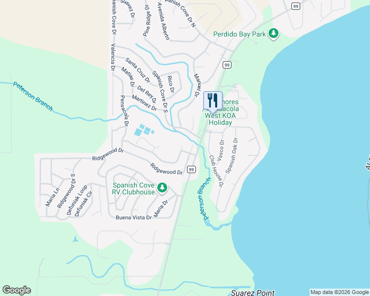 map of restaurants, bars, coffee shops, grocery stores, and more near Vasco Cir in Lillian